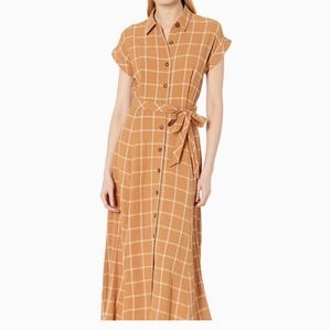 Calvin Klein | Windowpane Plaid Maxi Dress